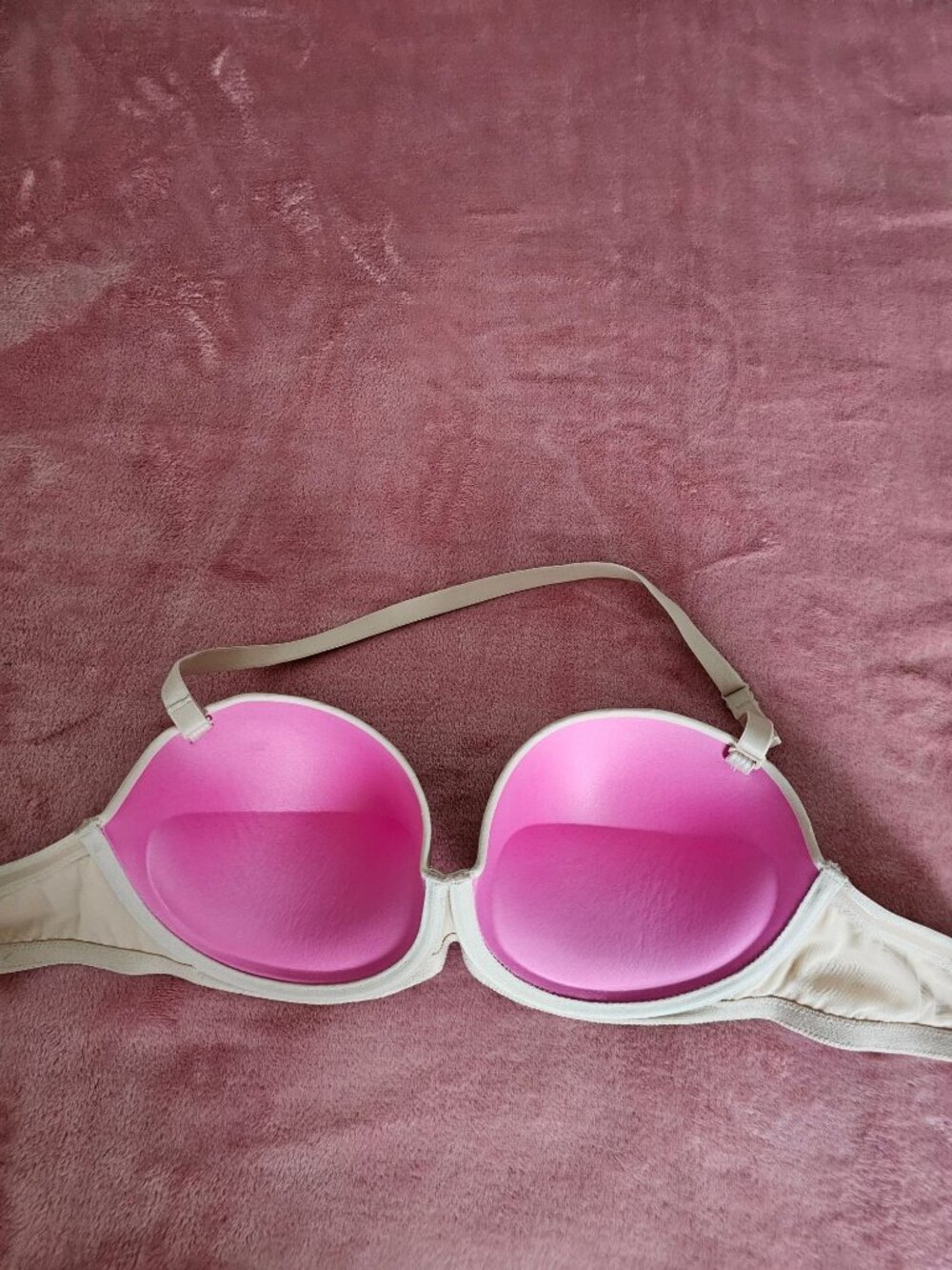 VICTORIA'S SECRETS Strapless Beige Bra Size 34DD - Picture 6 of 8